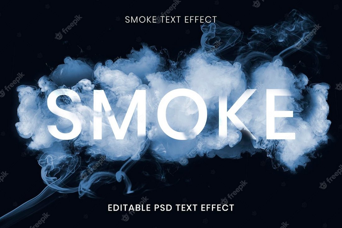 Free Editable Smoke Text Effect PSD