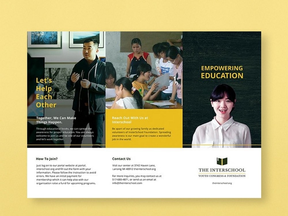 Free Education Trifold Brochure Template