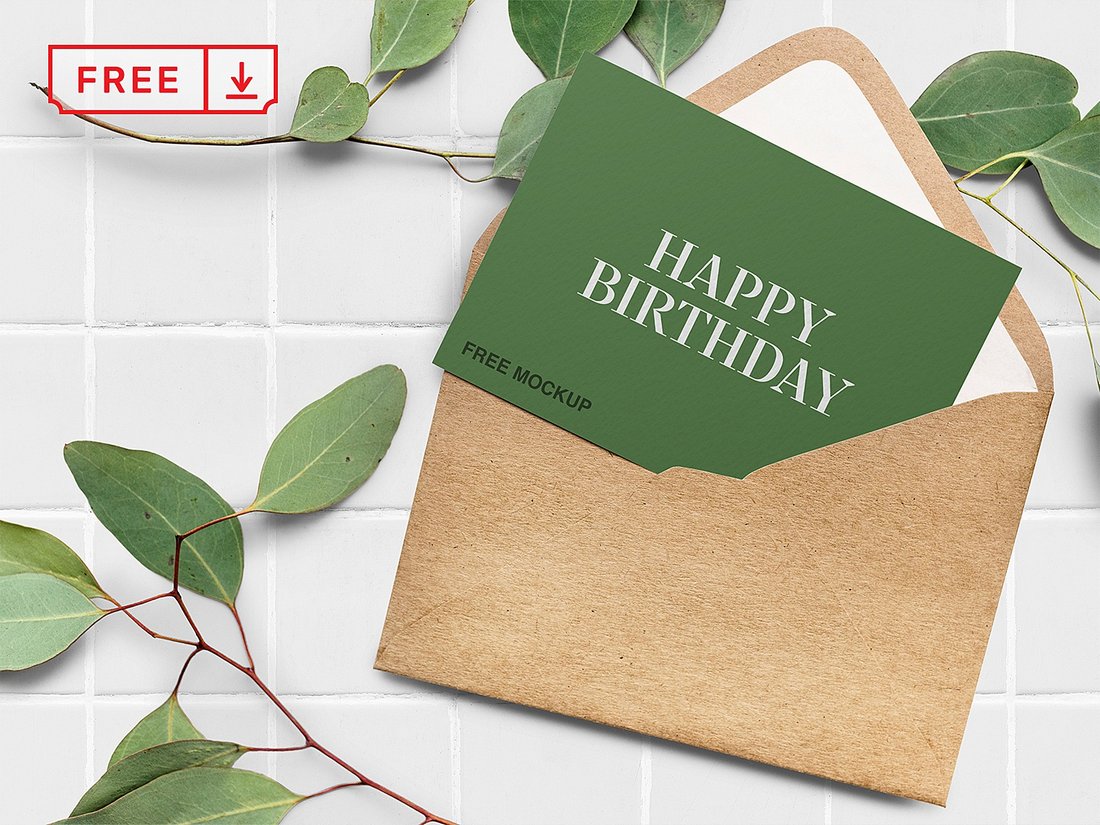 Free Elegant Greeting Card Mockup