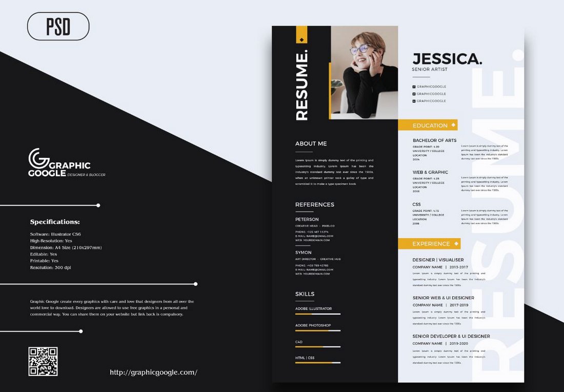 Free Elegant Resume Design Template