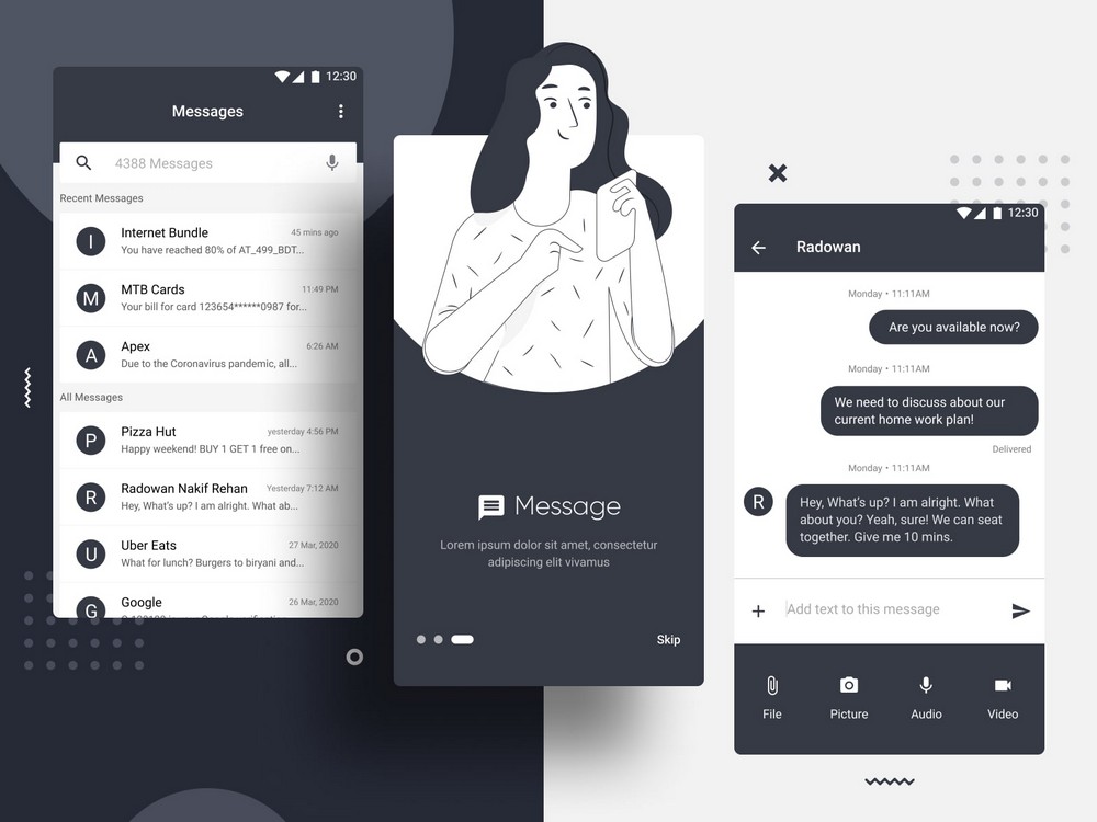 Free Figma Android Messaging App UI Kit