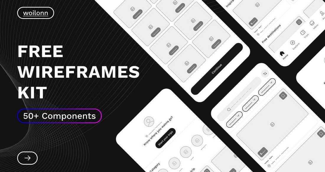 Free Figma Mobile App Wireframe Kit