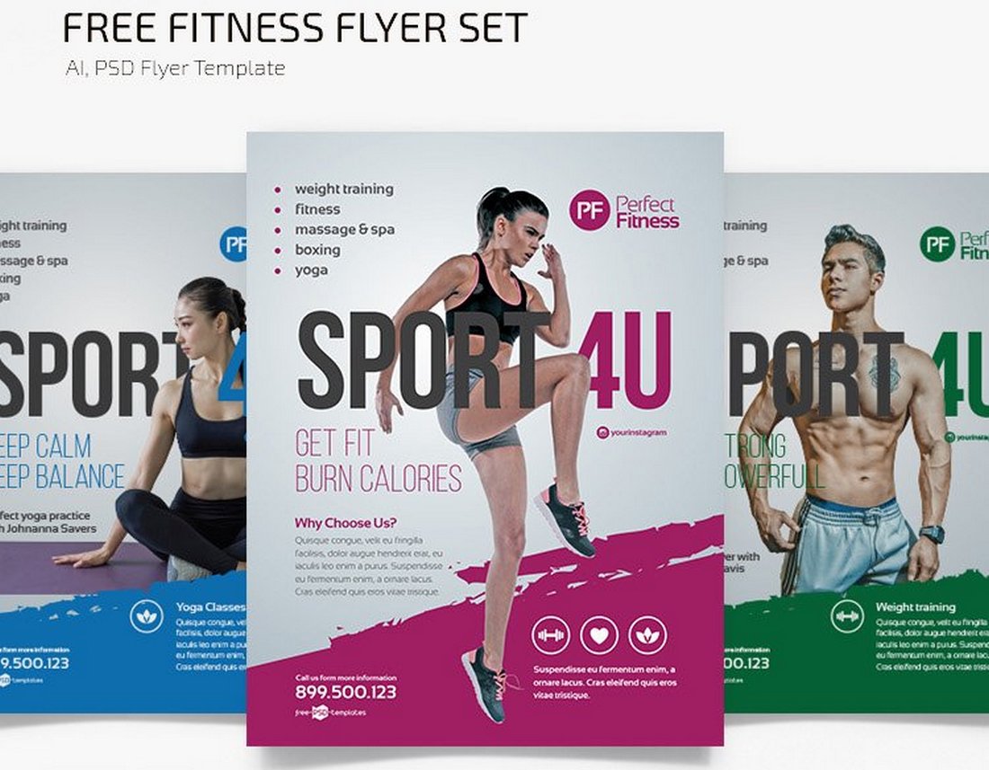 Free Fitness Flyer Template PSD