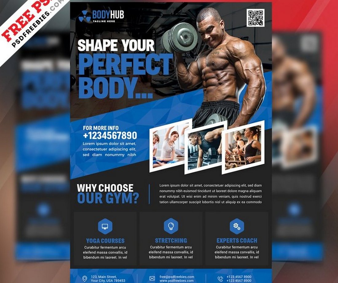 Free Fitness Gym Flyer PSD Templates