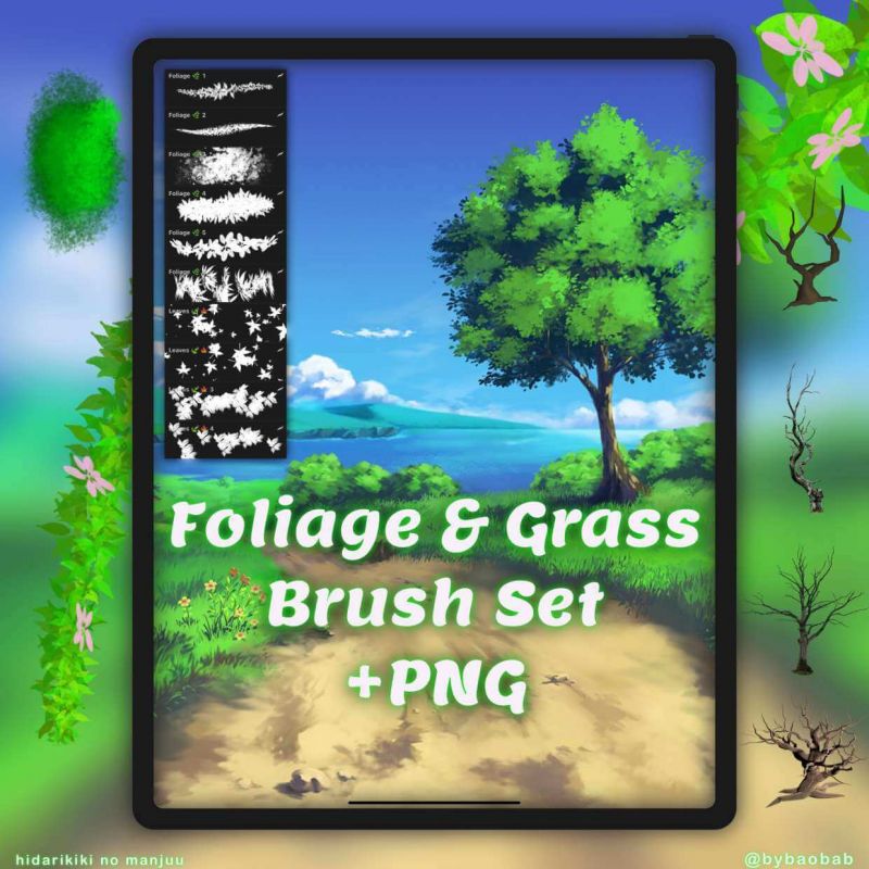 Free Foliage & Grass Brushes for Procreate