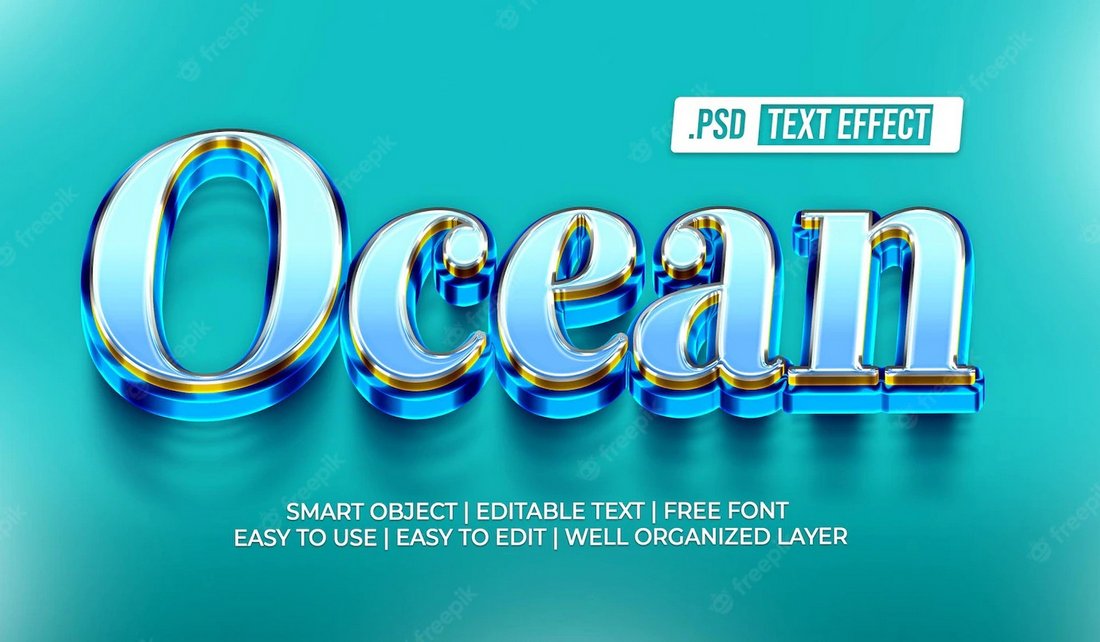 Free Glass Text Effect for Photoshop