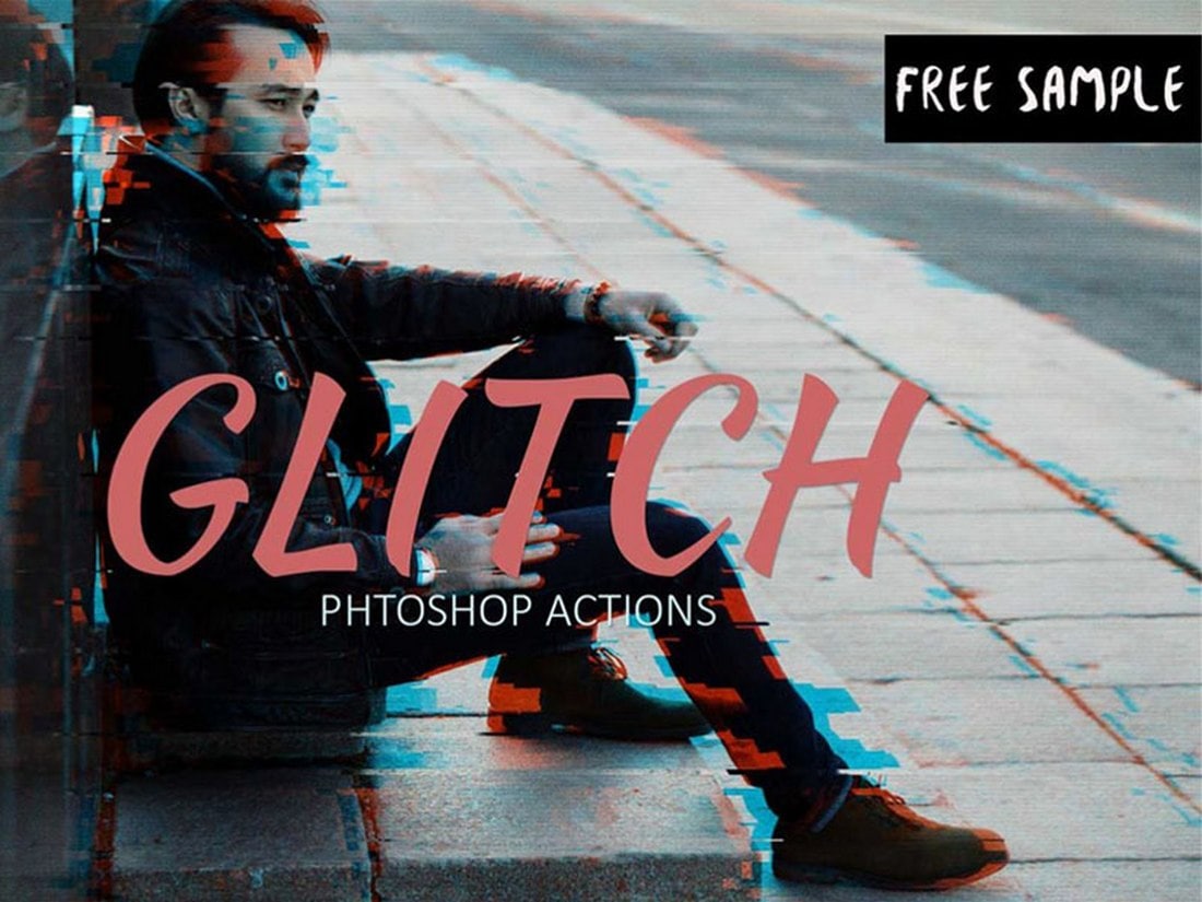 Azione Photoshop gratuita effetto glitch