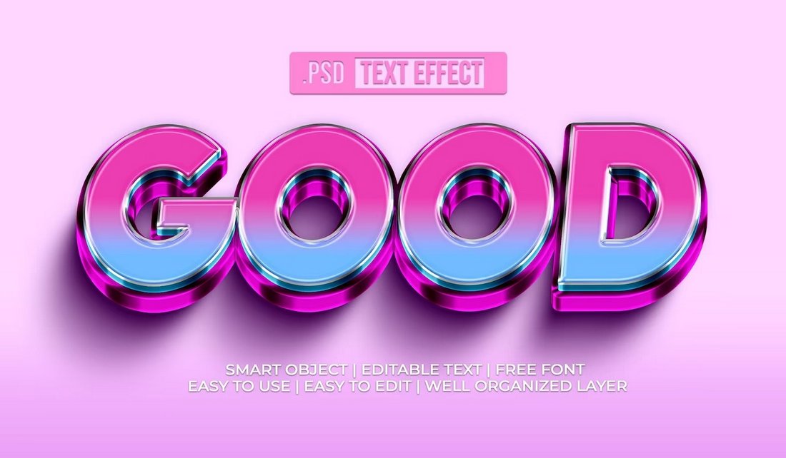 Free Glossy Text Effect for Photoshop