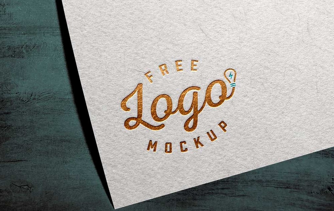 Free Gold Foil Textured Card Logo Mockup