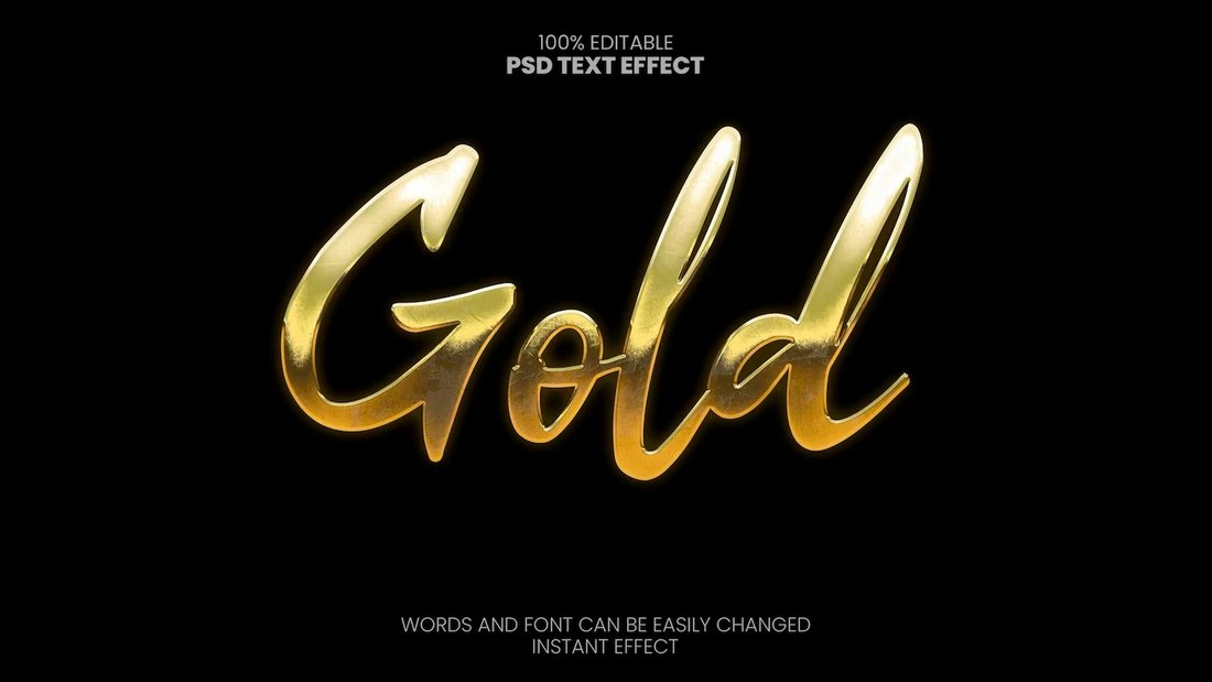 Free Gold Text Effect for Photoshop