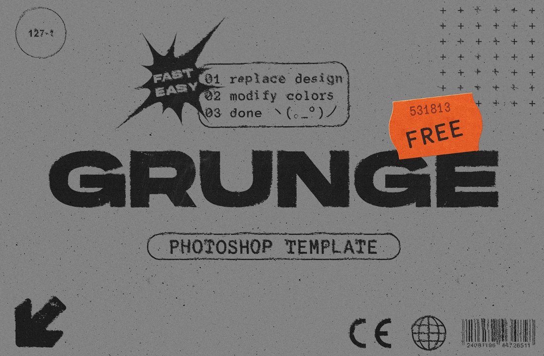 Free Grunge Text Effect Template