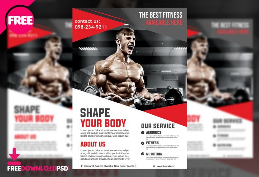 Free Gym Flyer Template PSD