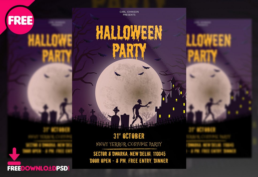 Free Halloween Photoshop Flyer Template