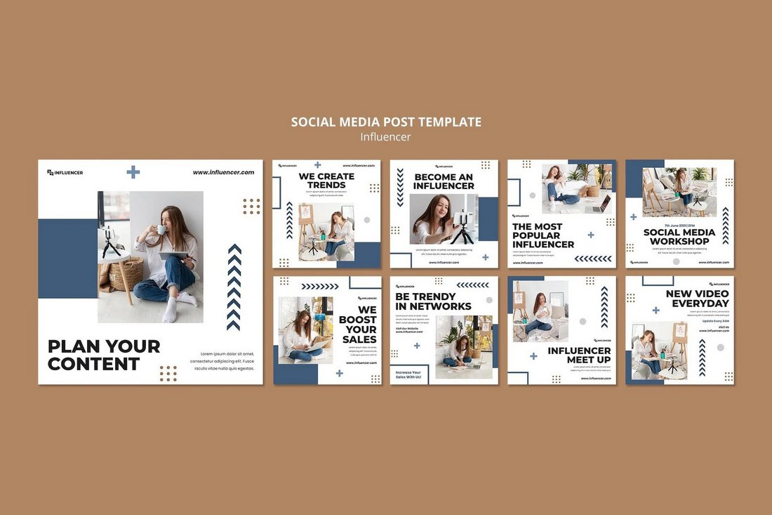 Free Instagram Grid Template for Influencers