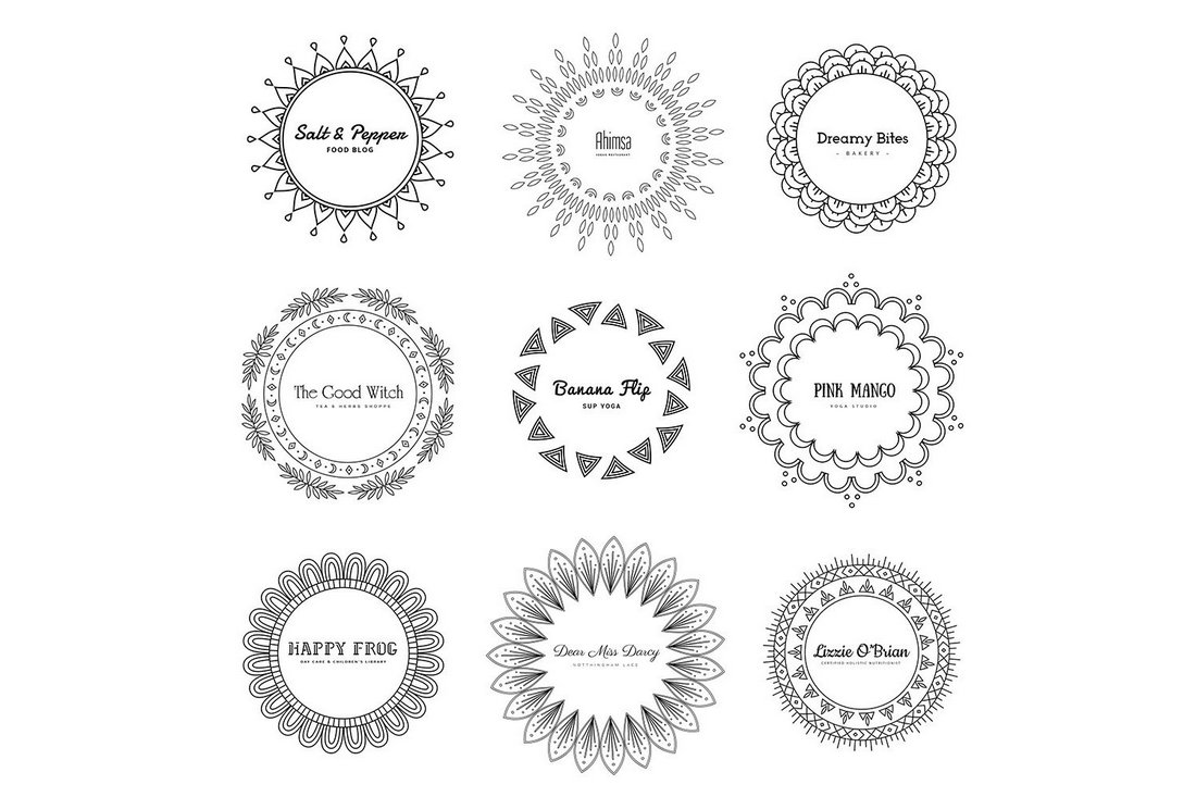 Free Mandala Badge Logo Templates