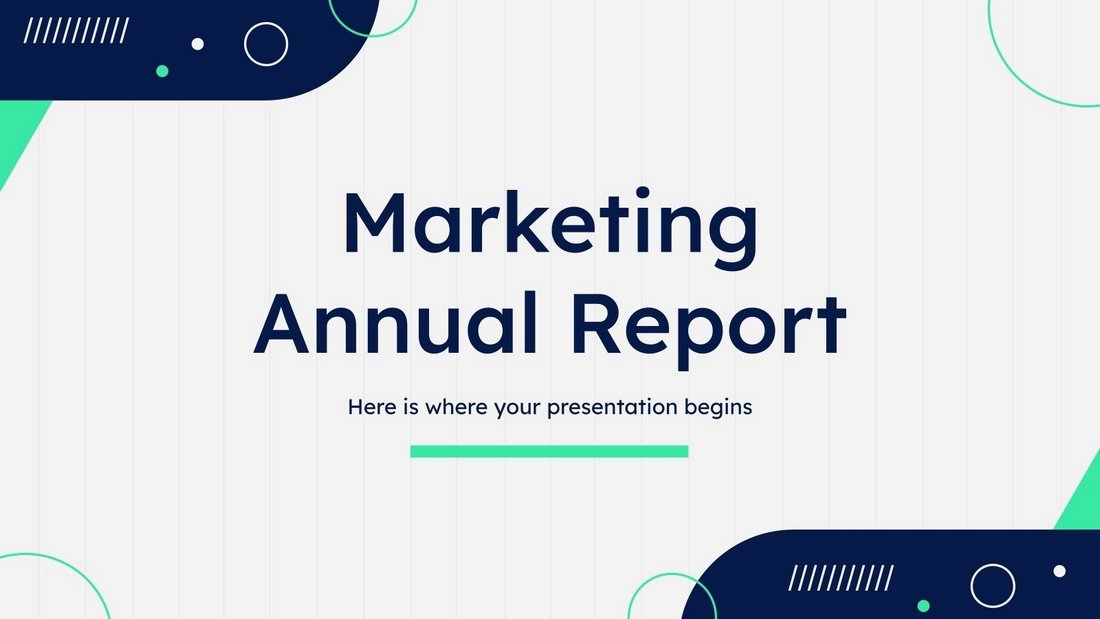 annual report template free download Free Marketing Annual Report PowerPoint Template
