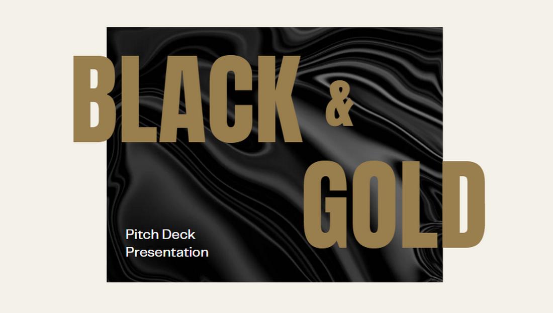 Free Minimal Black and Gold Pitch Deck