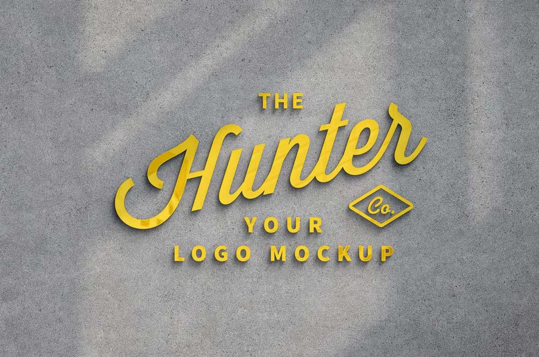 Free Minimal Glowing Logo Mockup