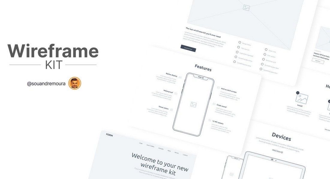 Free Minimal Website Figma Wireframe UI Kit