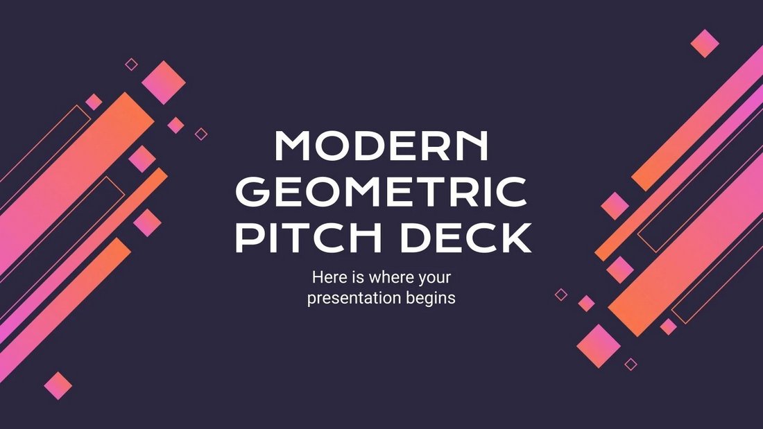 Free Modern Geometric Pitch Deck PPT