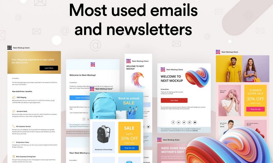 Free Multipurpose Email Templates for Figma