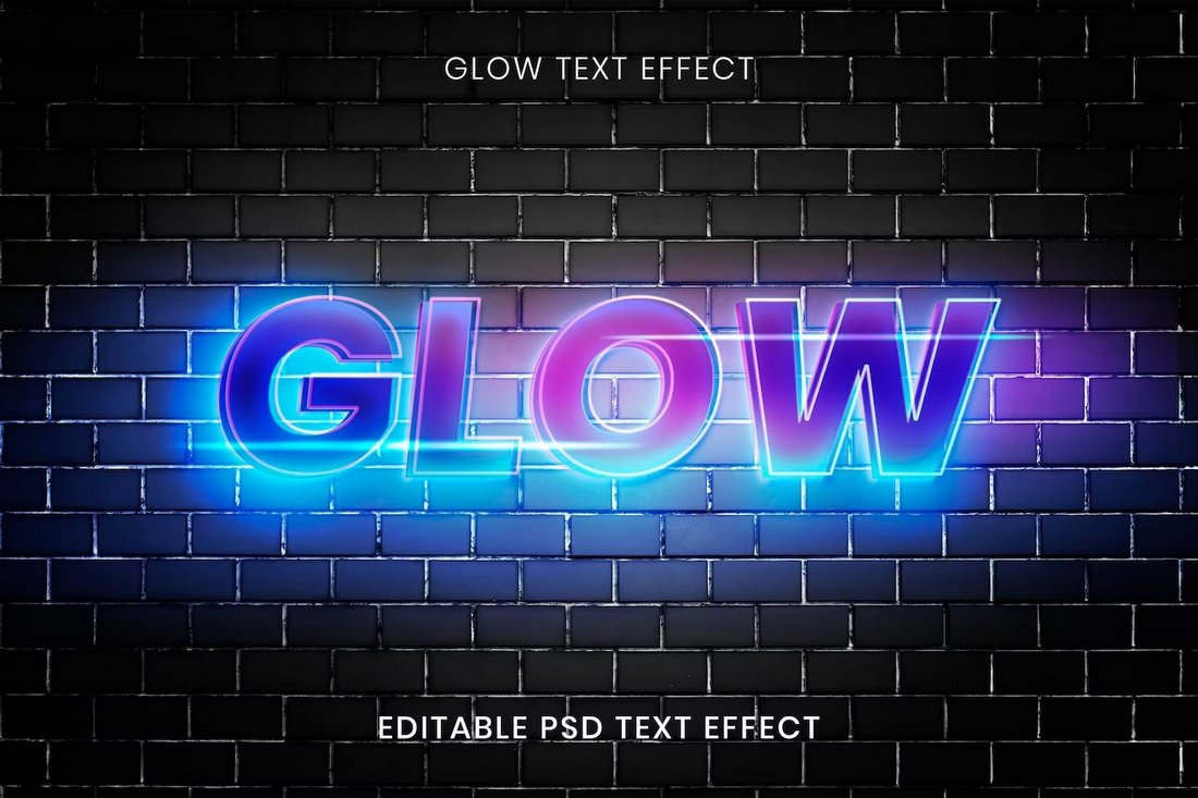 Free Neon Glow Text Effect for Photoshop