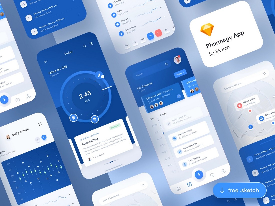 Free Pharmacy Medical App Sketch Template