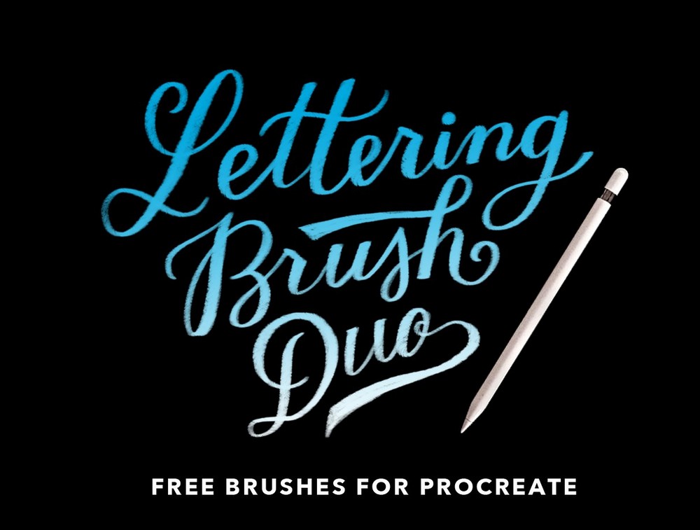 Free Procreate Lettering Brush Duo