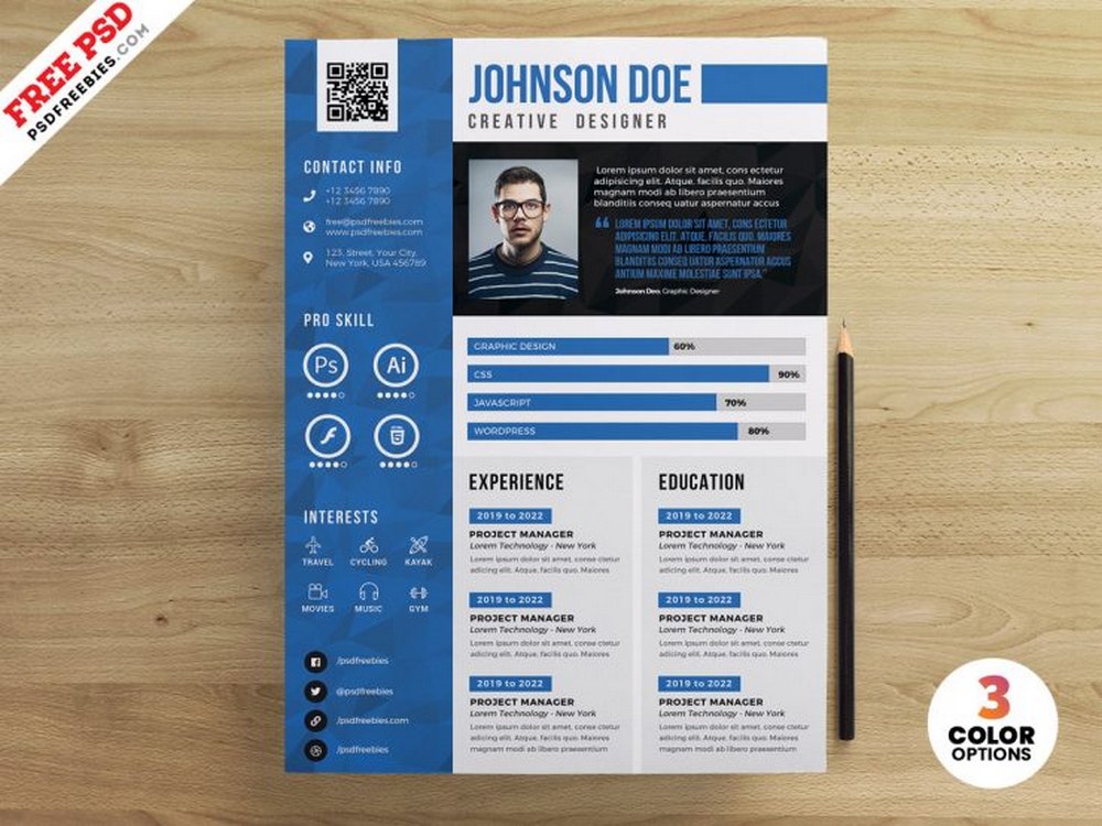 Free Resume CV Template for Web Designers