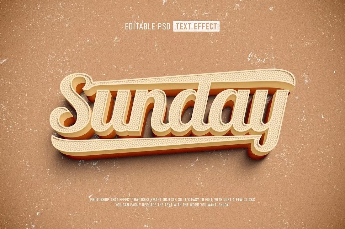 Free Retro vintage editable psd text effect