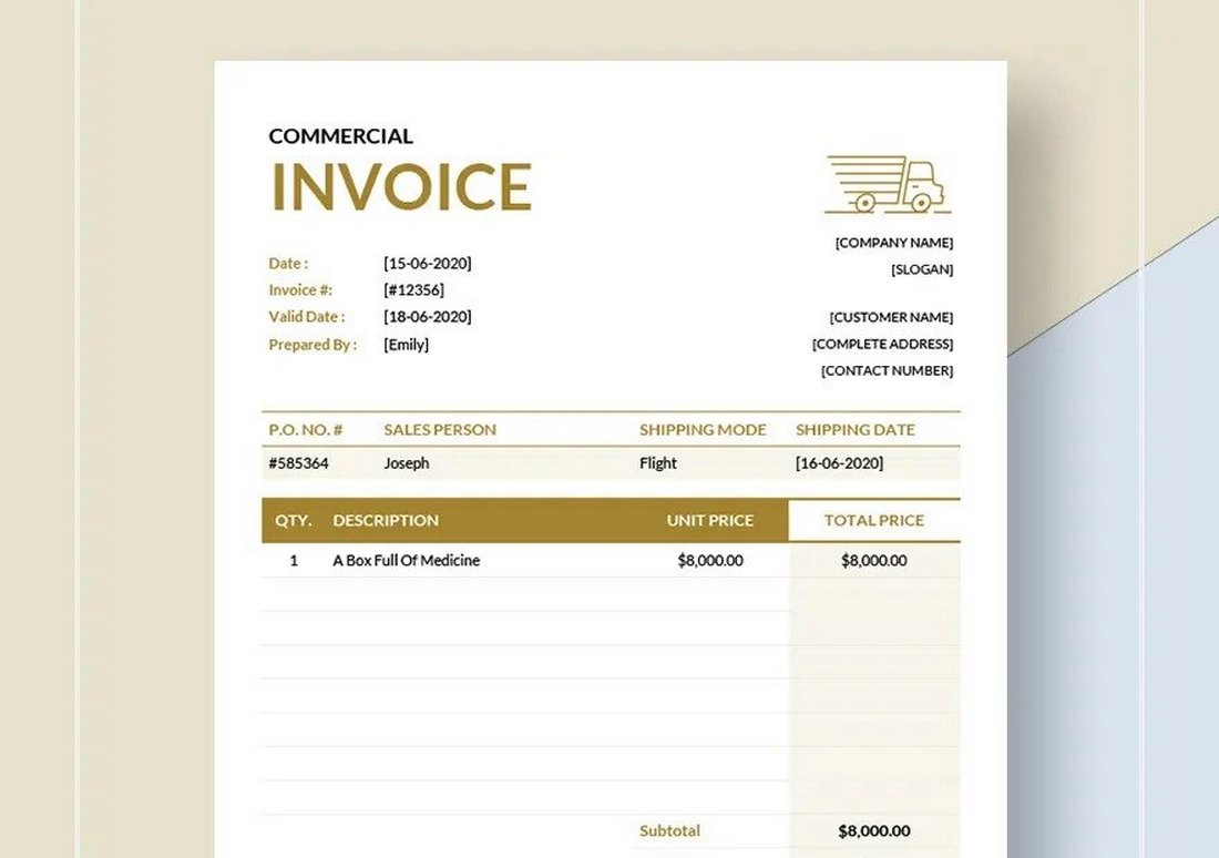 Free Simple Invoice Template for Word