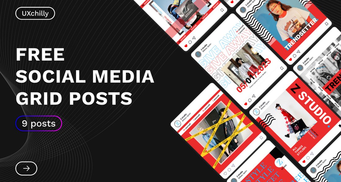 Free Social Media Grid Posts Figma Template