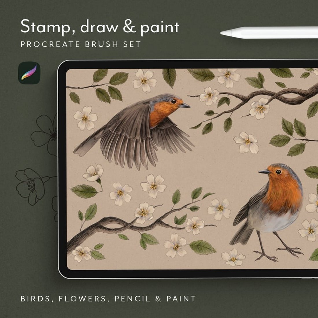 Free Stamp, Draw & Paint Procreate Brushes