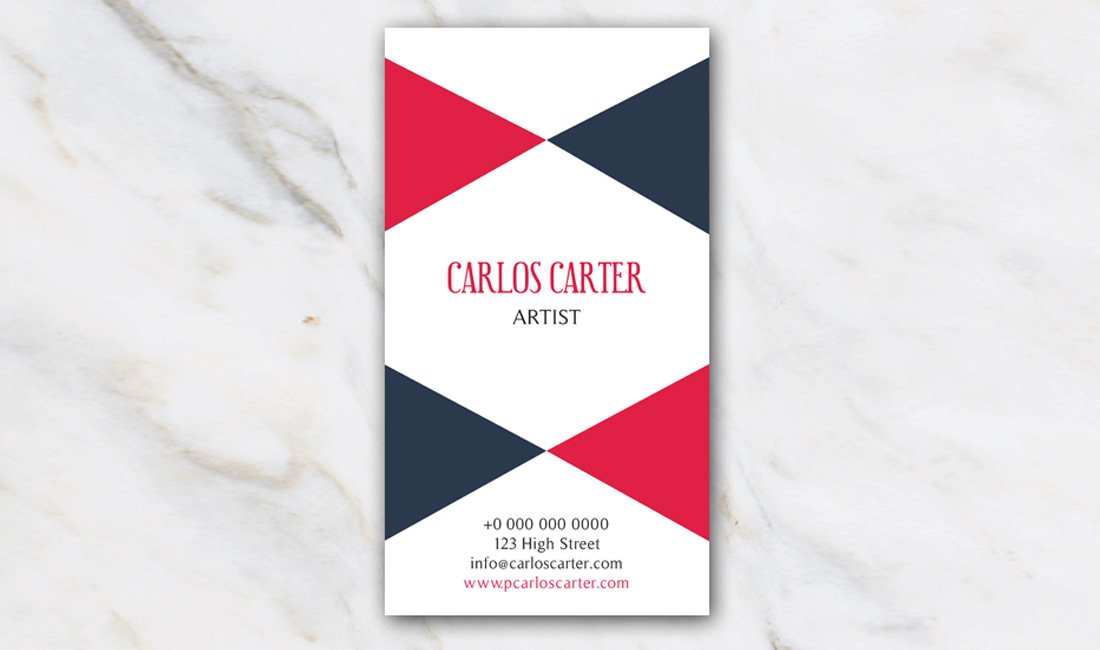 Free Vertical Business Card Template for Word