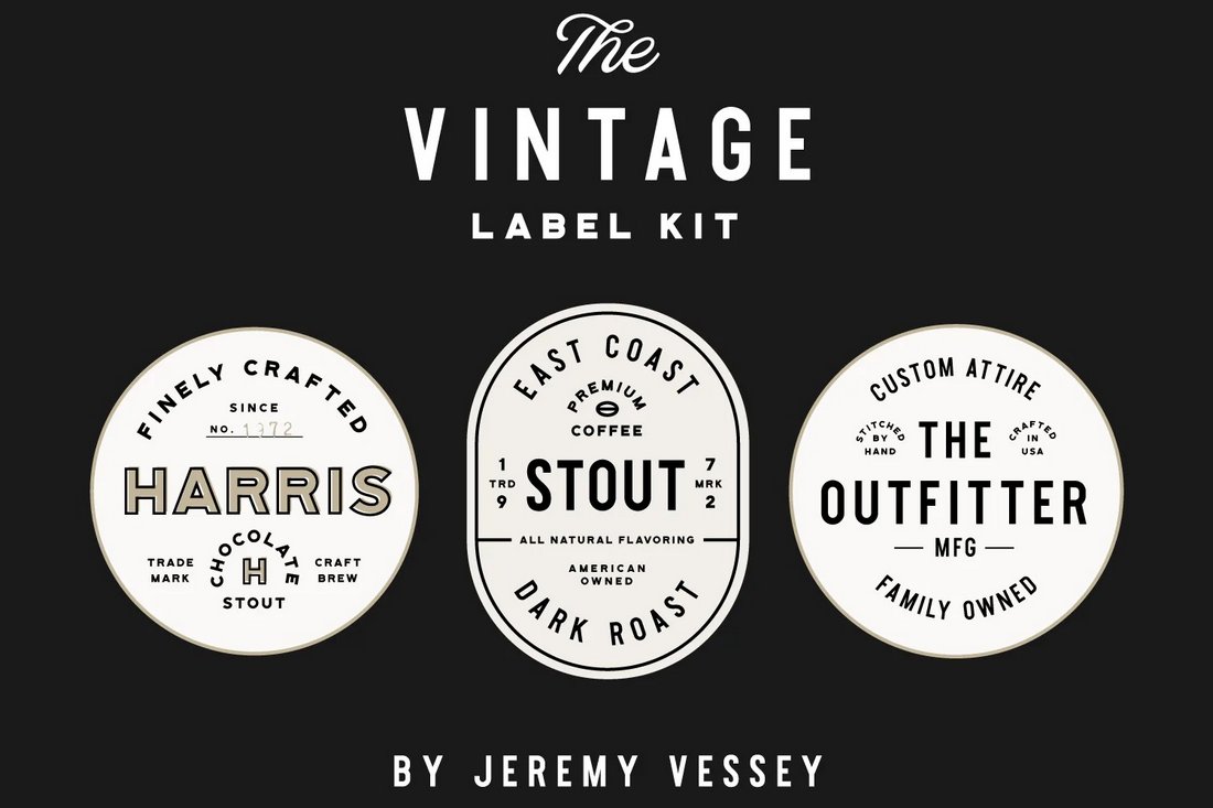 Free Vintage Badge Label Templates Kit