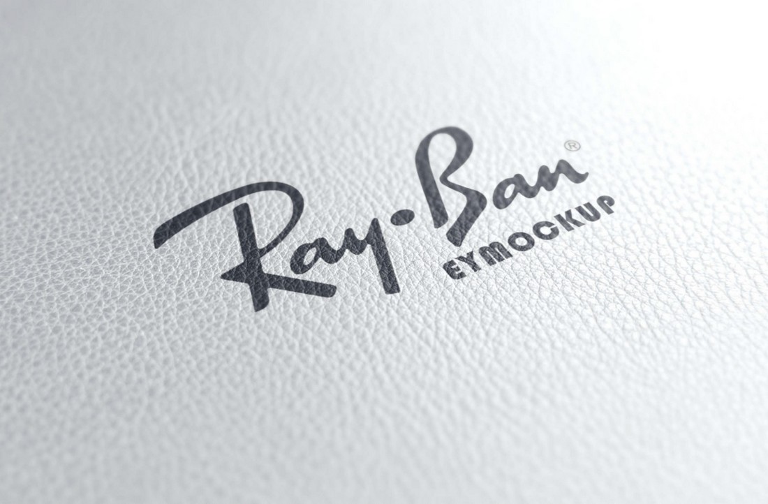 Free White Leather Logo Mockup