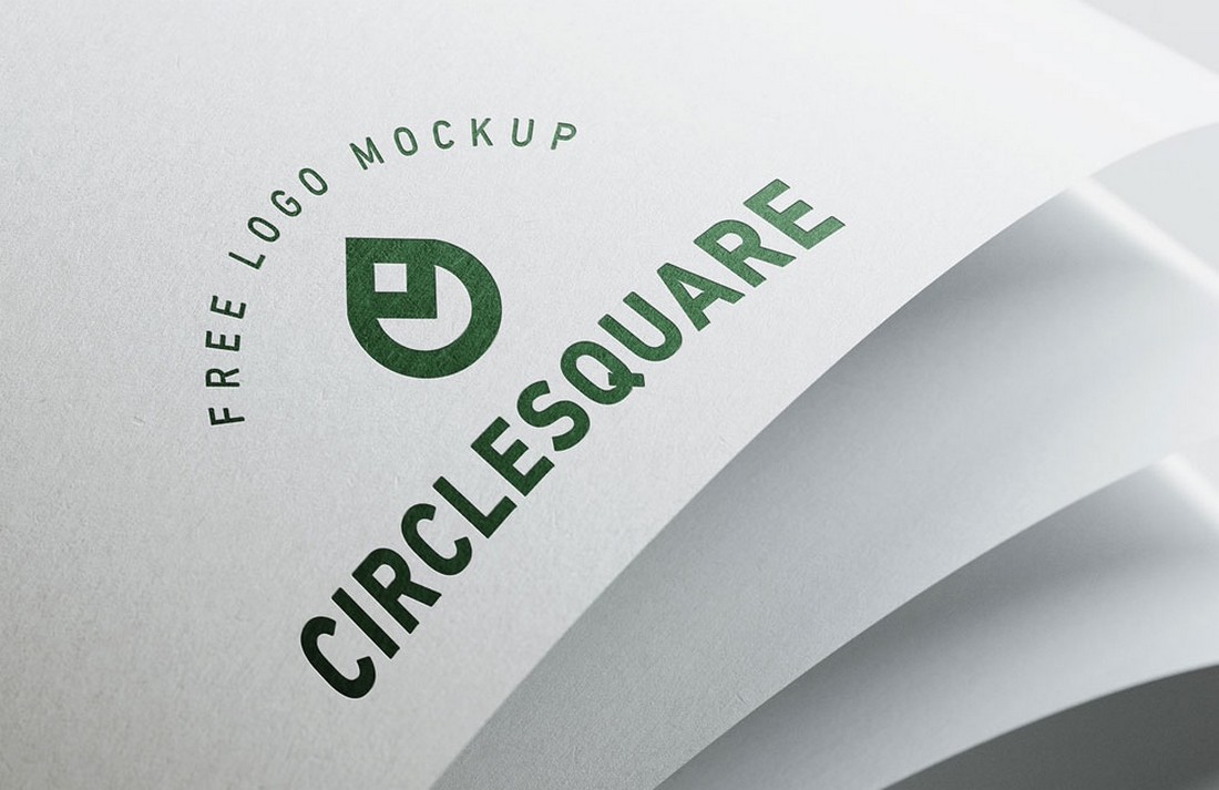 Free White Paper Logo Mockup