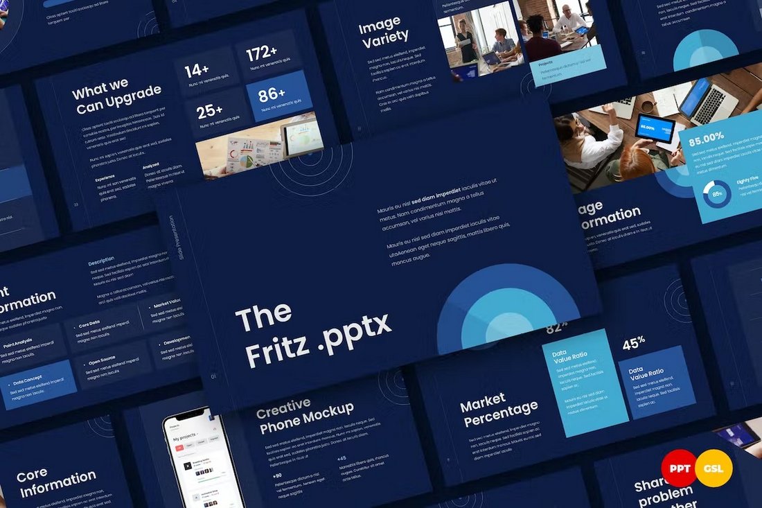 Fritz - Dark Business Plan PowerPoint Template