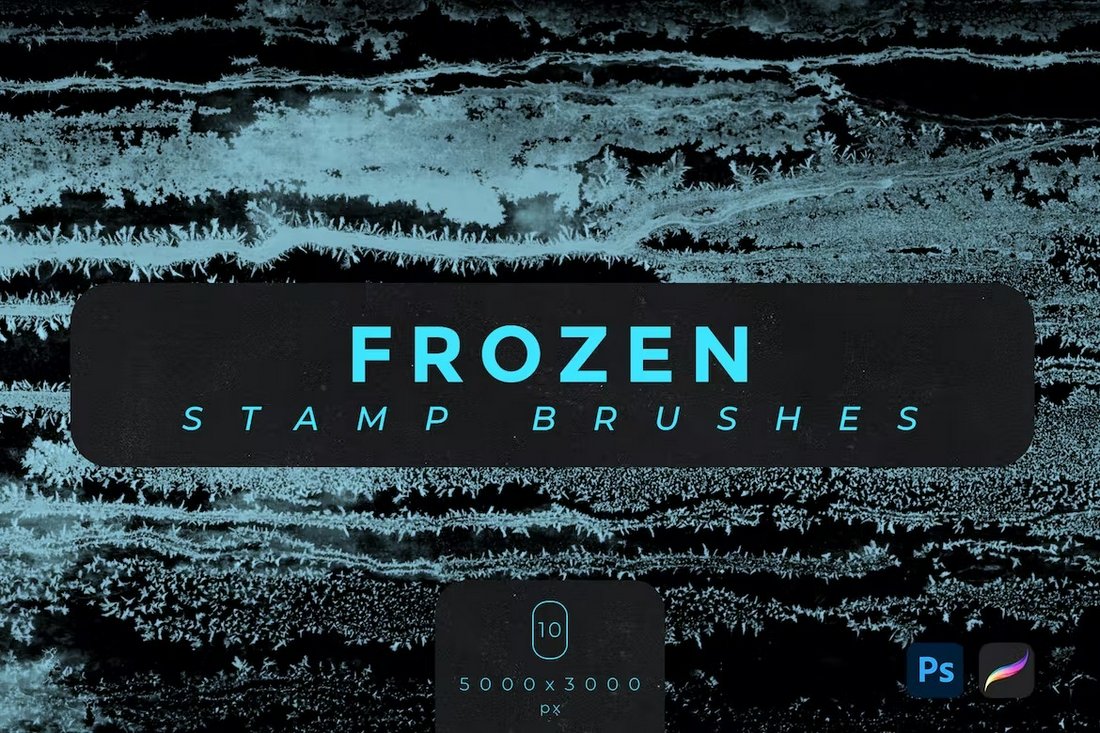 Frozen Texture Stamp Brushes for Photoshop