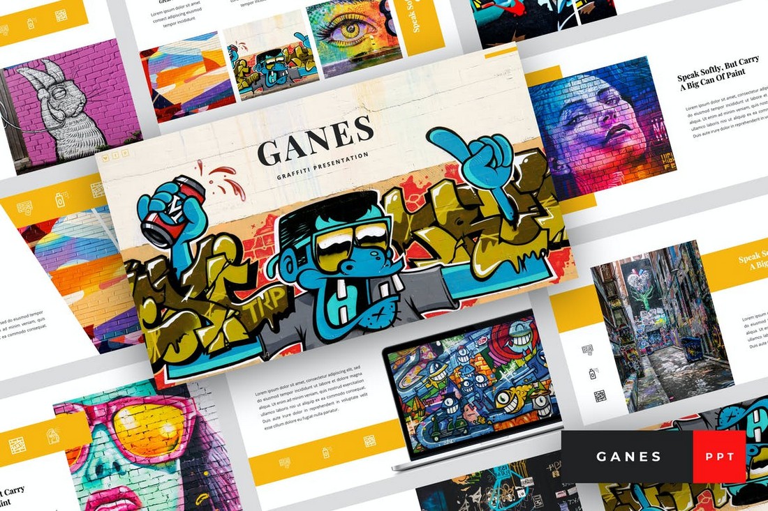 Ganes - Graffiti Art PowerPoint Template