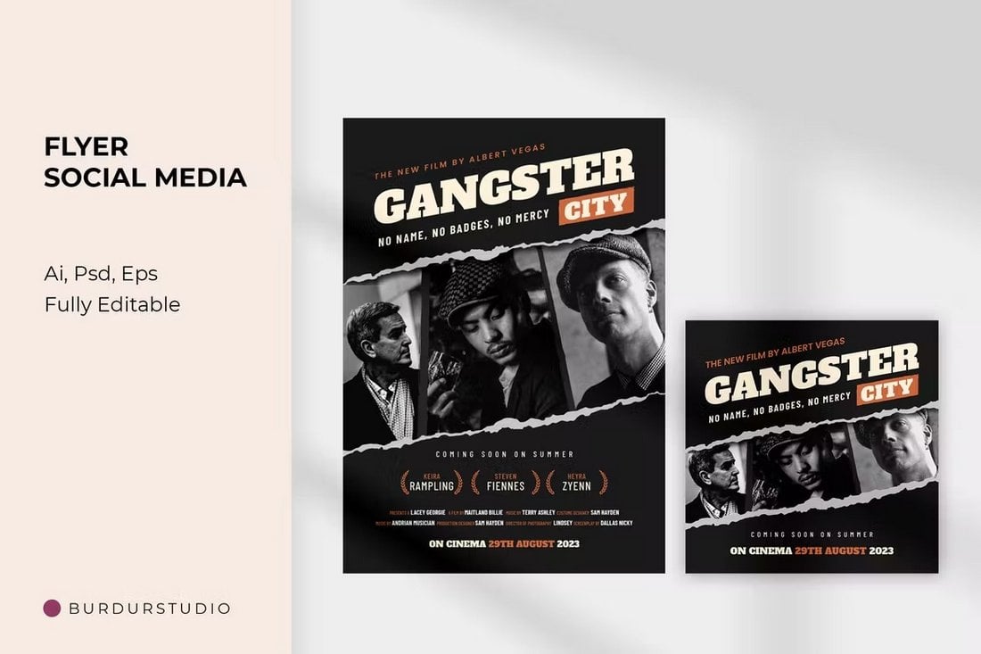 Gangster City Movie Poster Template PSD