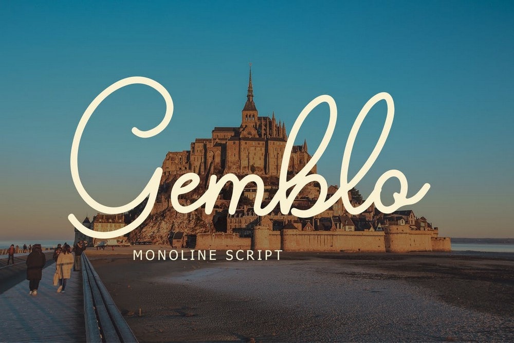 Gemblo - Wedding Calligraphy Monoline Font