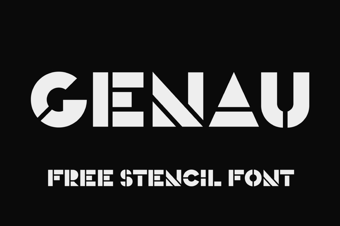 Genau - Font Stensil Geometris Gratis