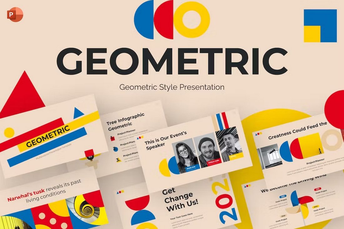 Geometric Style Modern PowerPoint Template