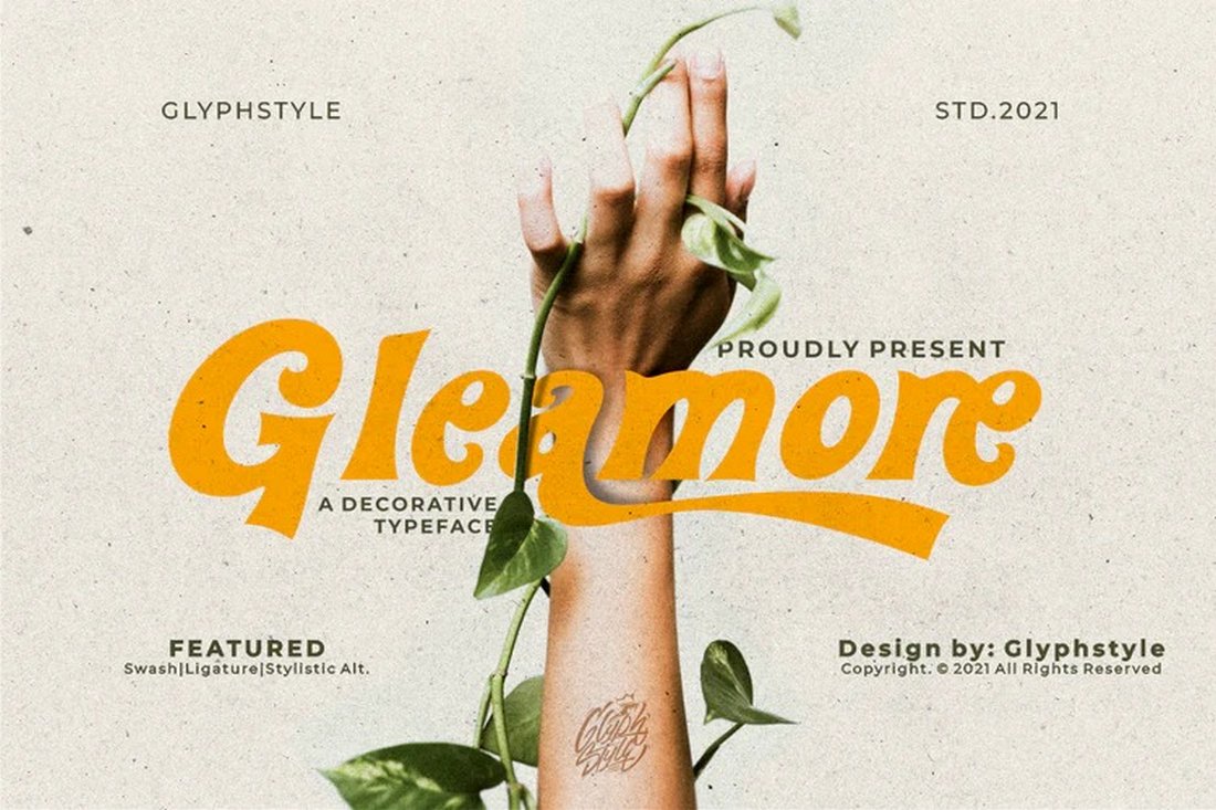 Gleamore - Free Retro Font for T-Shirts