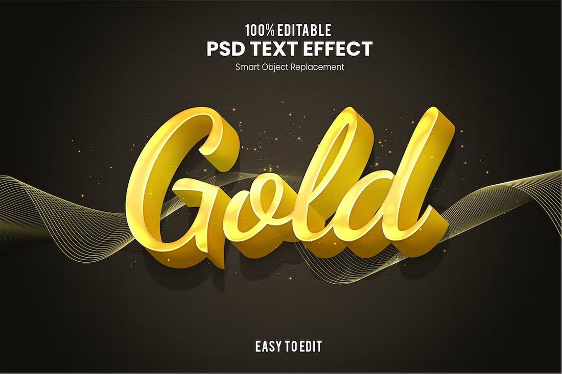 Gold - Elegant 3D PSD Text Effect