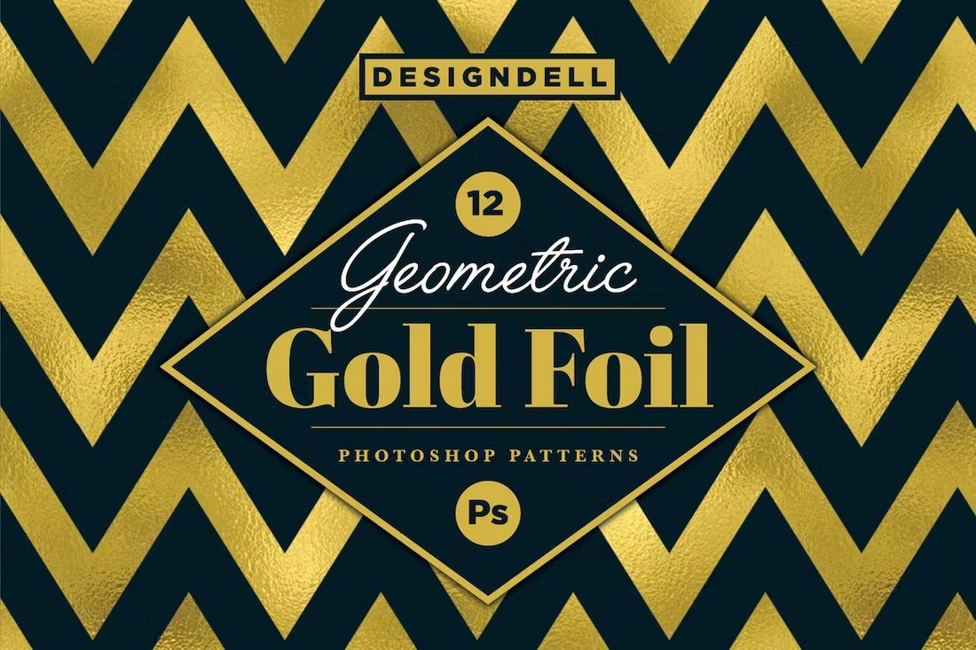 Gold Foil Geometric PSD Patterns