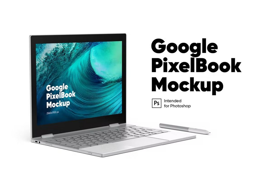 Google PixelBook Laptop Mockup