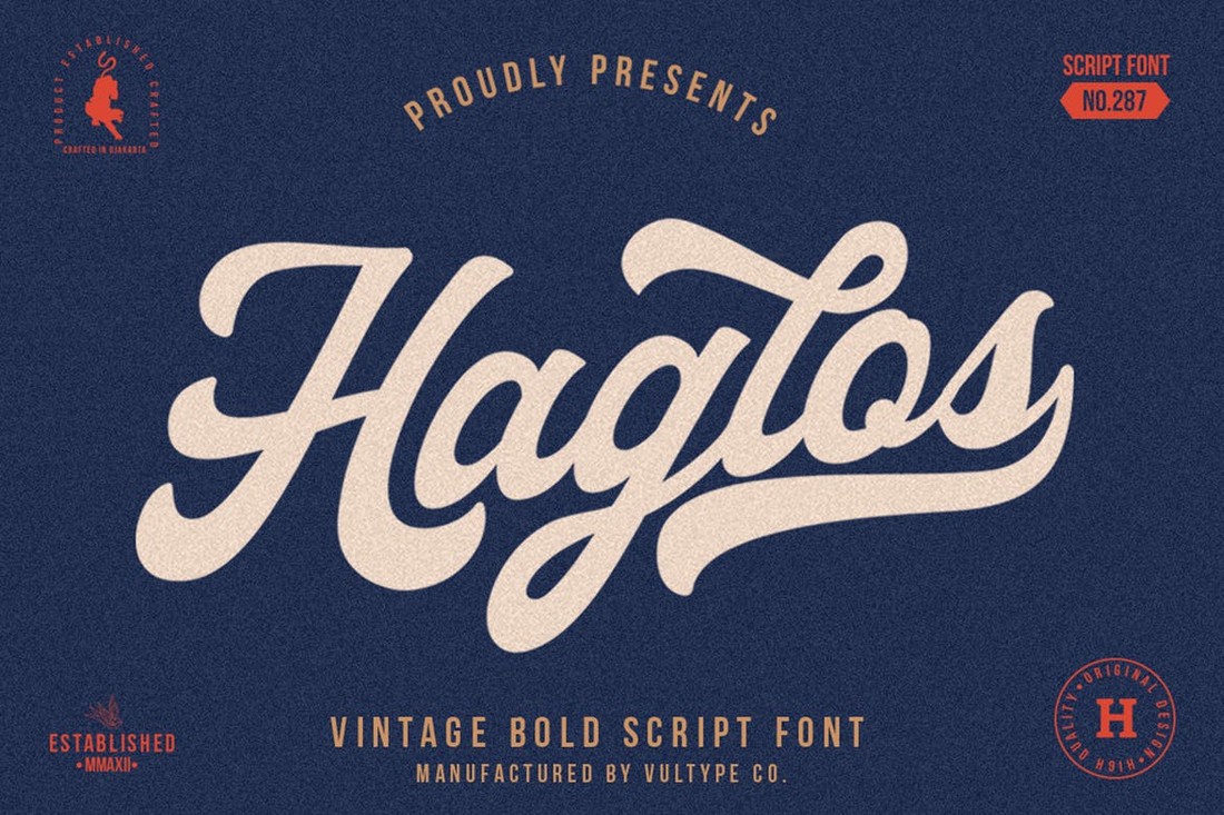 Haglos Bold Script Baseball Font