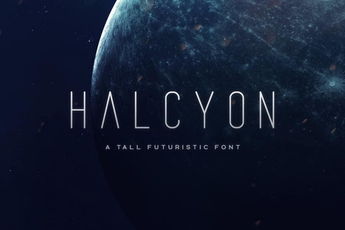 Halcyon - Slim Futuristic Font